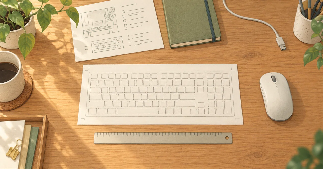 Measuring available desk space before buying a keyboard｜からだの小さな相談室