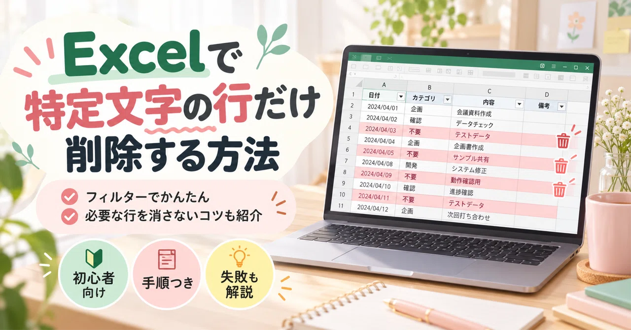 How to delete only rows containing specific text in Excel｜mitsuki