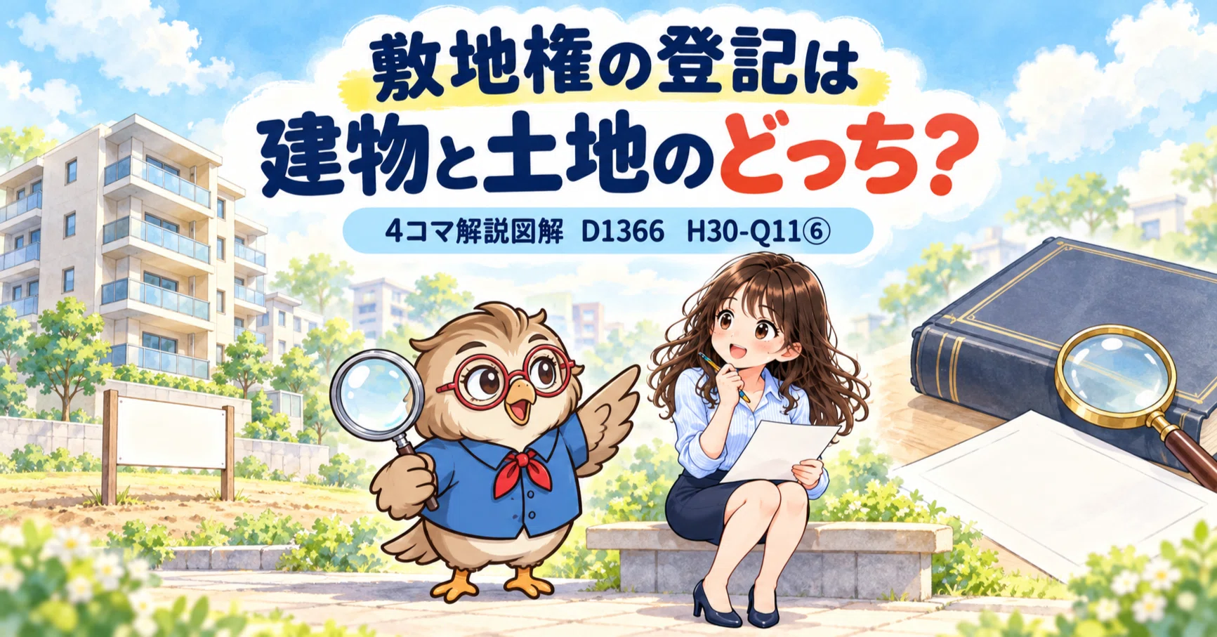 土地家屋調査士受験生向け】4コマ解説図解D1366～H30-Q11⑥～｜みもっさん