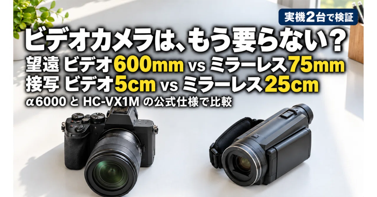 ビデオカメラとカメラの違い｜望遠は8倍・接写は5倍。ただし今は普通に
