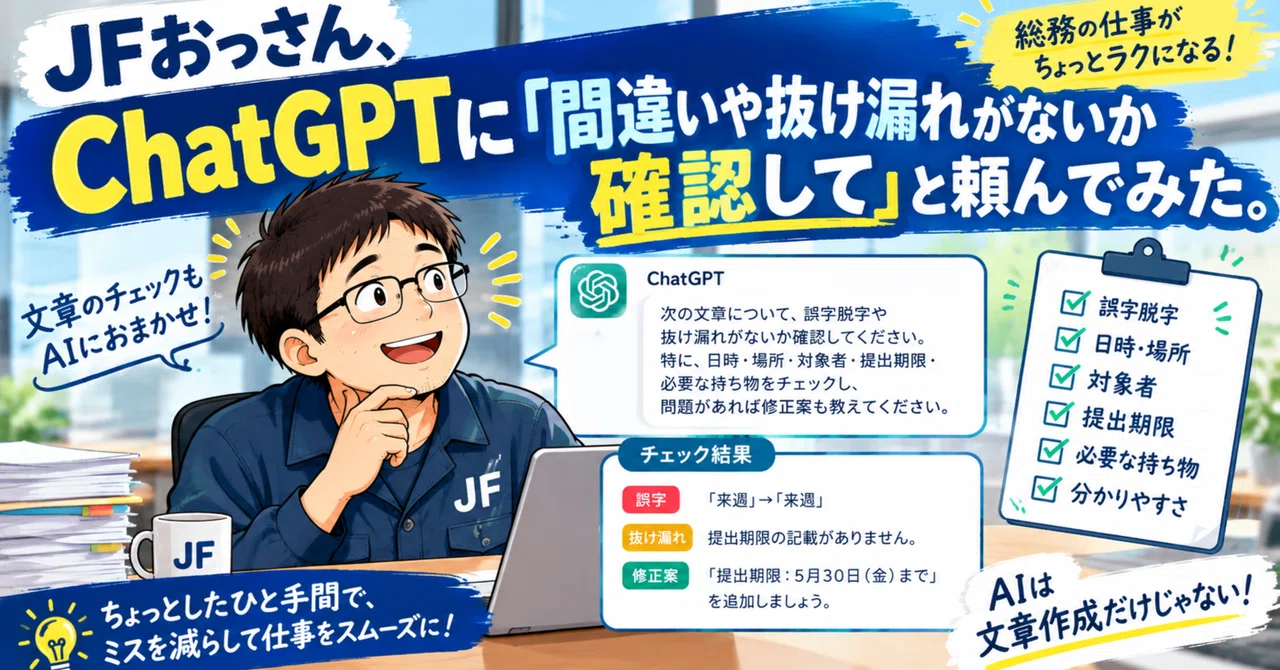 JF Ossan, I tried asking ChatGPT to 'check for any mistakes or ...