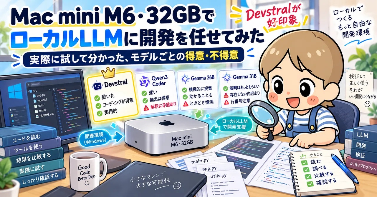 I tried letting a local LLM handle development on a Mac mini M6 with ...