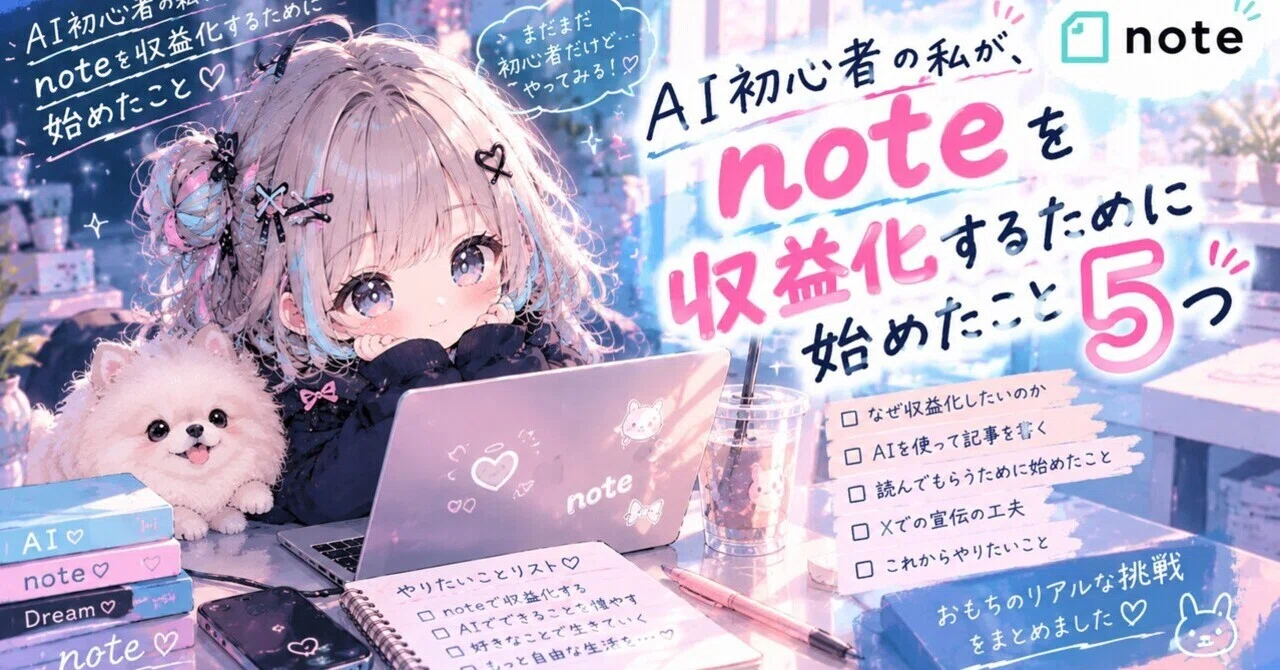 What I, an AI Beginner, Started Doing to Monetize My Note｜おもち｜AI初心者の収益化記録