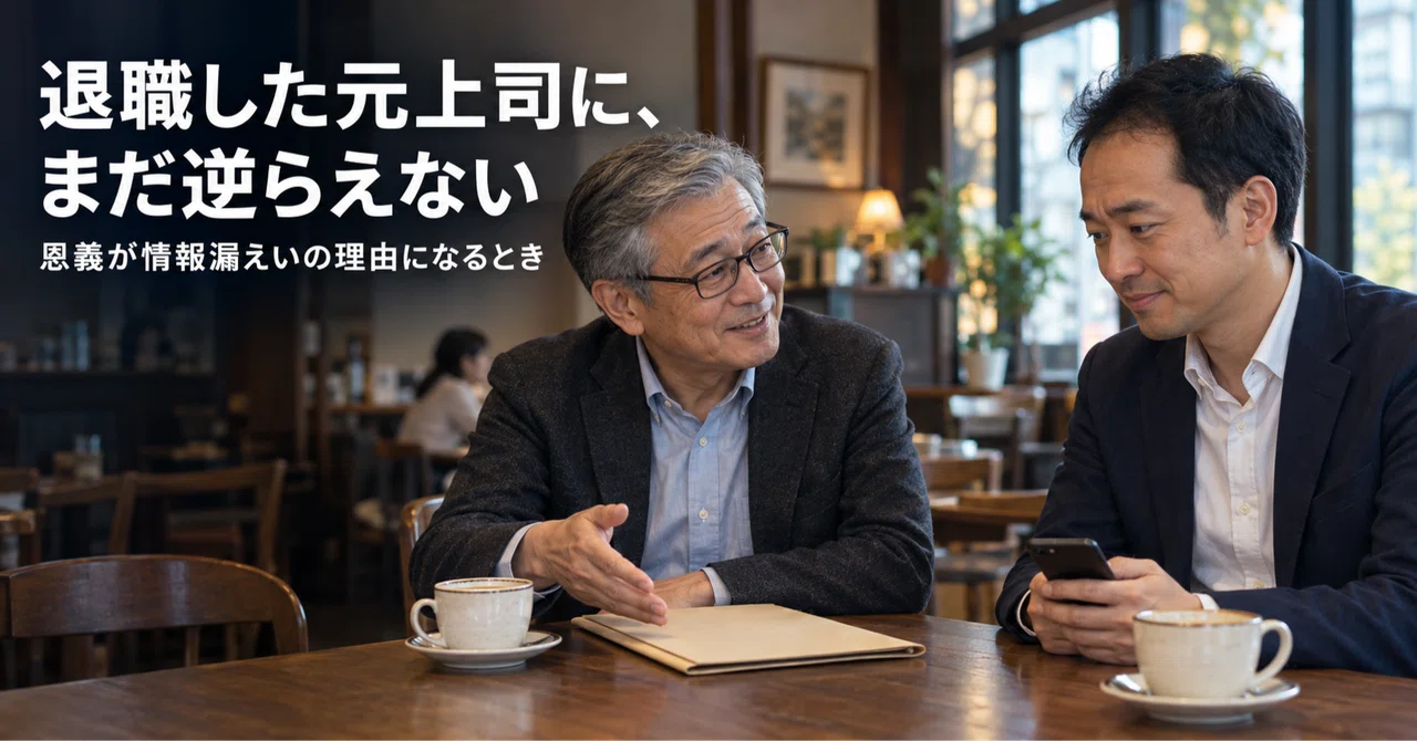 「退職した元上司に、まだ逆らえない」——恩義が情報漏えいの理由になるとき|ITワークラボ|あなたの会社にIT担当者を💻|中小企業のIT管理・セキュリティ対策支援
