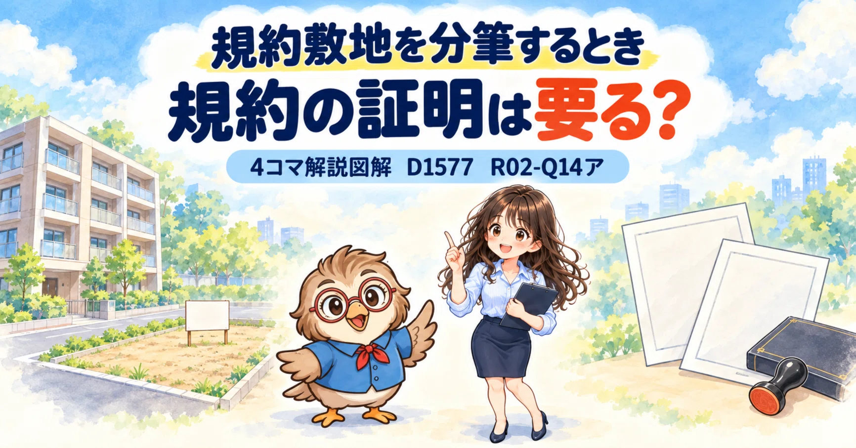 土地家屋調査士受験生向け】4コマ解説図解D1577～R02-Q14ア～｜みもっさん