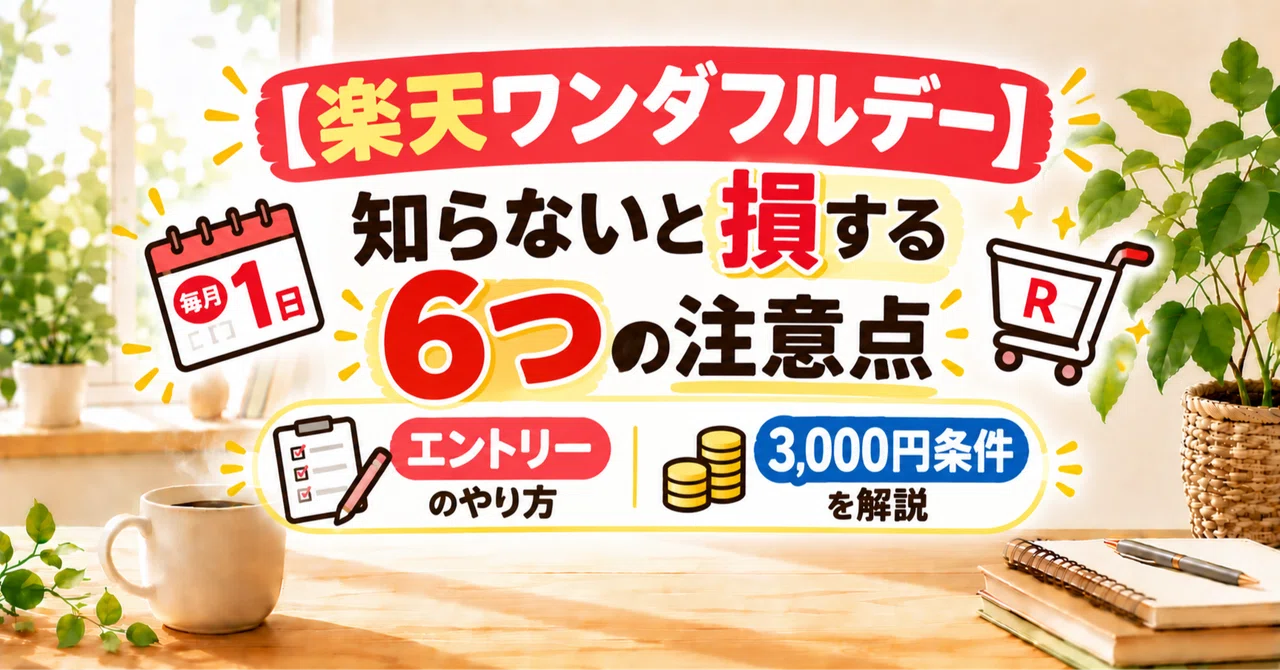 [Rakuten Wonderful Day] 6 points to note so you don't lose out ...