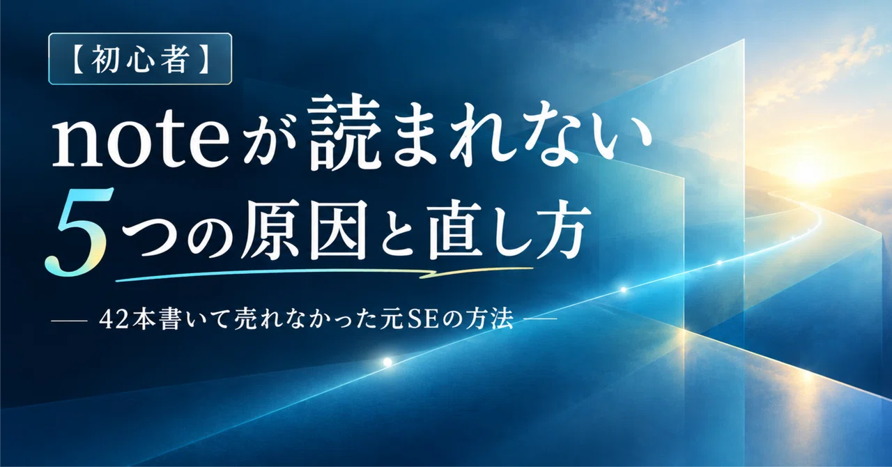 【初心者】noteが読まれない5つの原因と直し方｜42本書いて売れなかった元SEの方法