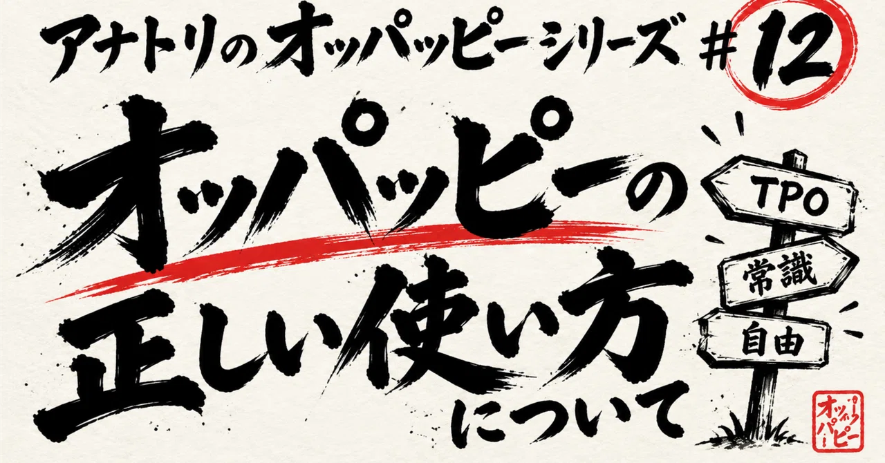 Anatori's Oppappy Series #12: On the Correct Usage of Oppappy—A ...