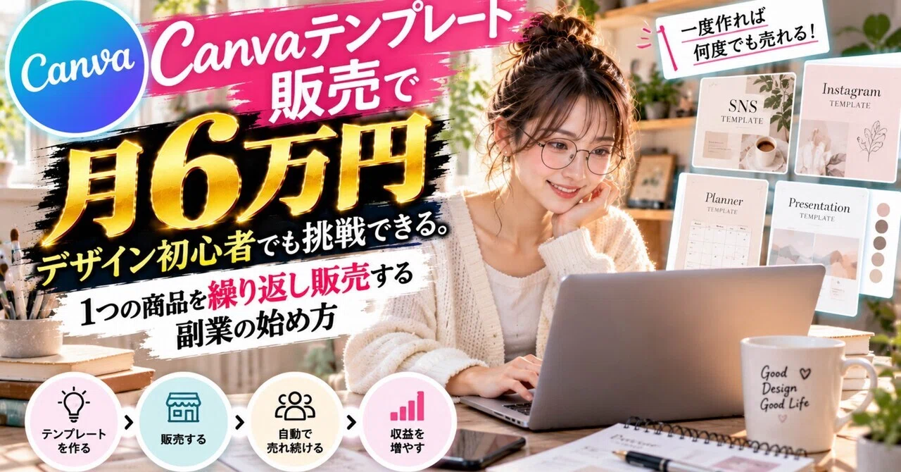 【60,000 Yen per Month Selling Canva Templates】 Even Design Beginners ...