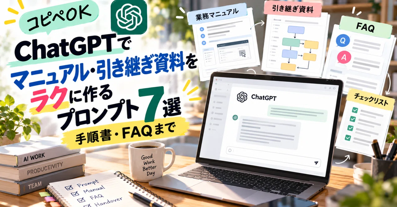 [Copy-Paste OK] 7 ChatGPT Prompts to Easily Create Manuals and Handover ...