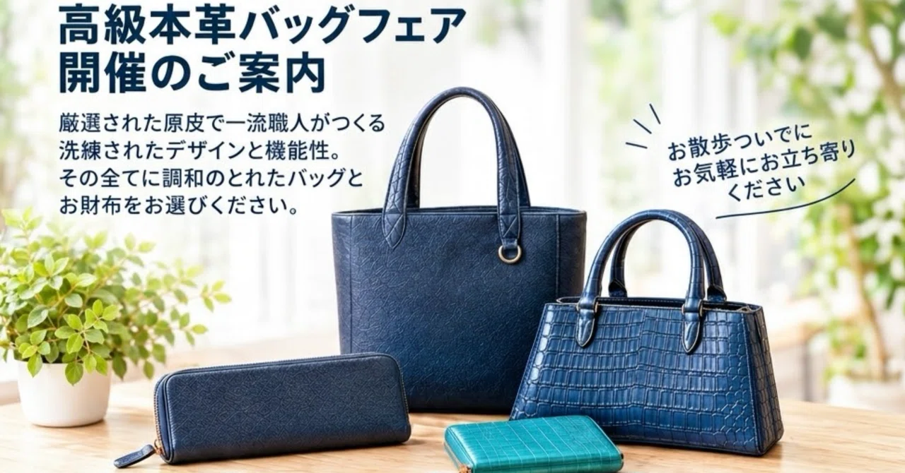 We are holding our annual bag & leather goods fair｜glistening