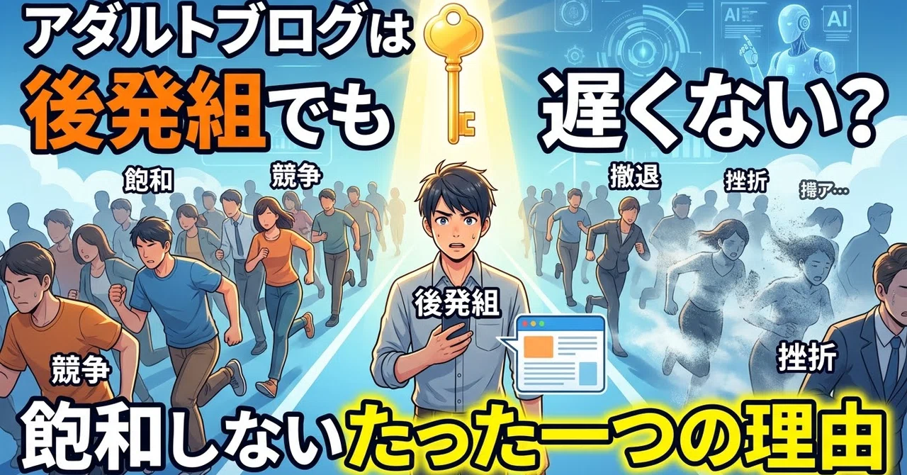 アダルトブログは後発組でも遅くない？飽和しないたった一つの理由