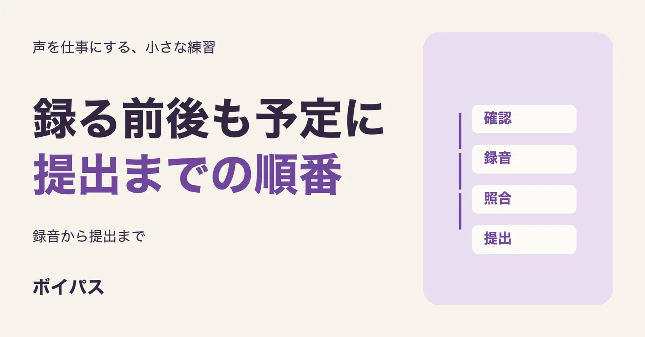 Narration Work Schedule | From Recording to Submission｜まりあ｜あなたの声で叶える在宅 ...