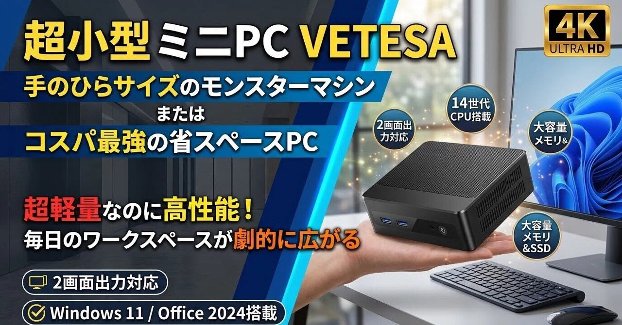 コスパ最強】Windows 11 Pro & Office 2024搭載！手のひらサイズの超