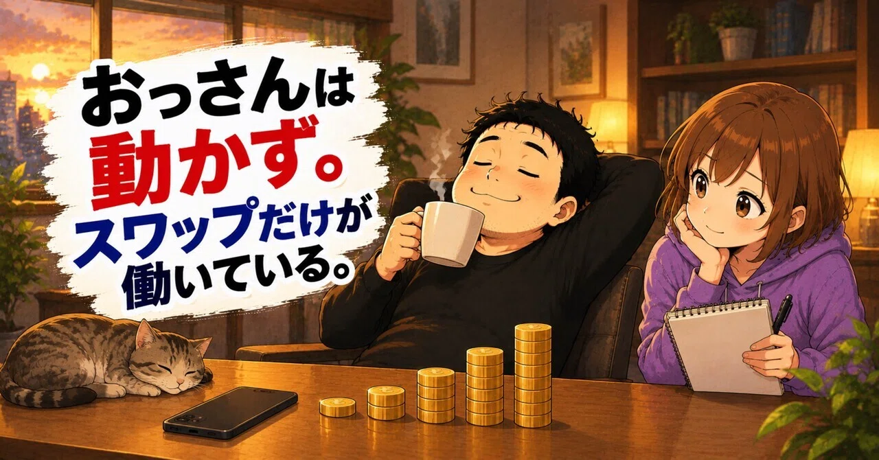 The middle-aged man doesn't move. Only the swaps are working.｜ai_ossan_fx
