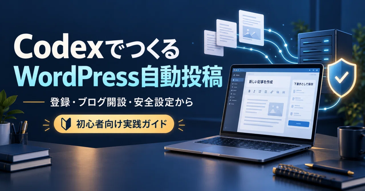 CodexでWordPress自動投稿をつくる｜登録・Xserverでのブログ開設