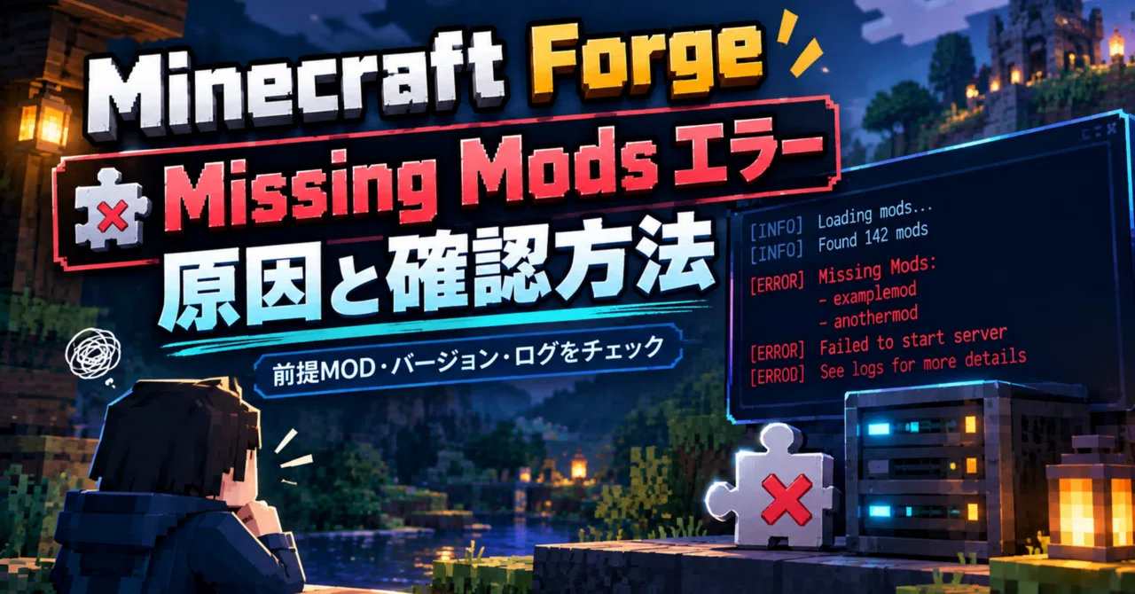 Minecraft Forgeの「Missing Mods」エラーとは？原因と確認方法｜MOD攻略ノート