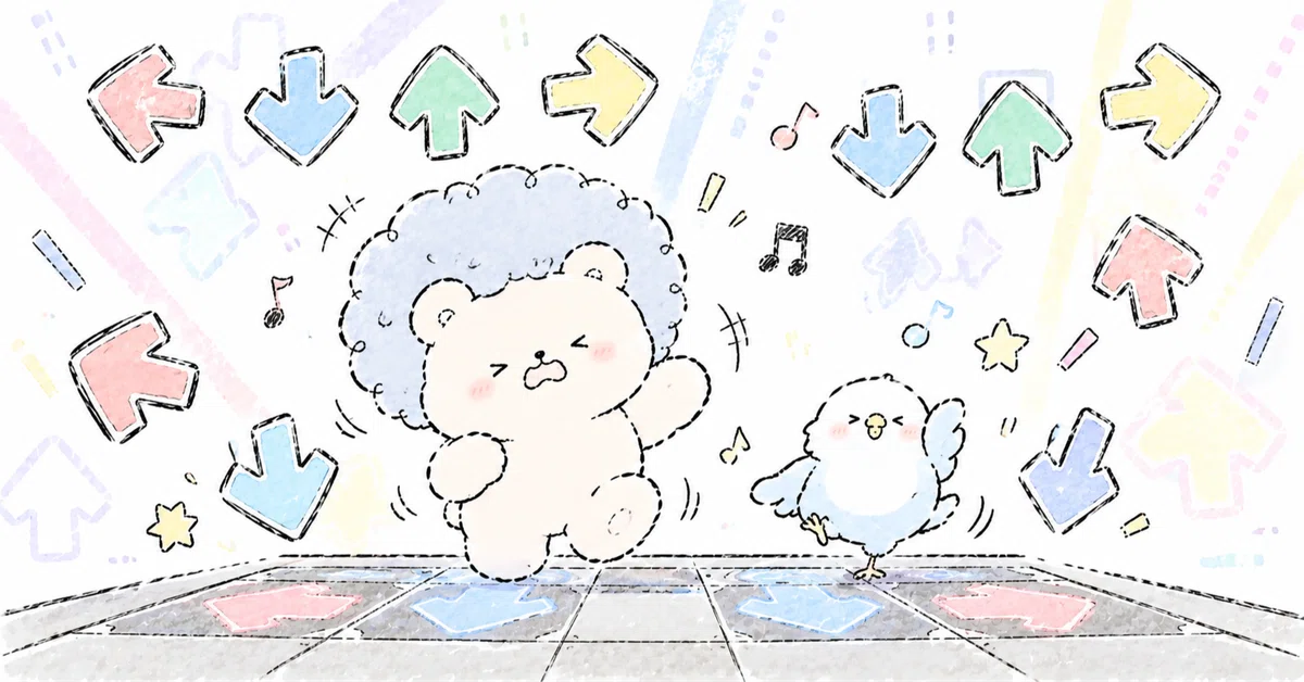 Practicing DDR while sitting at a desk [13]｜でくお