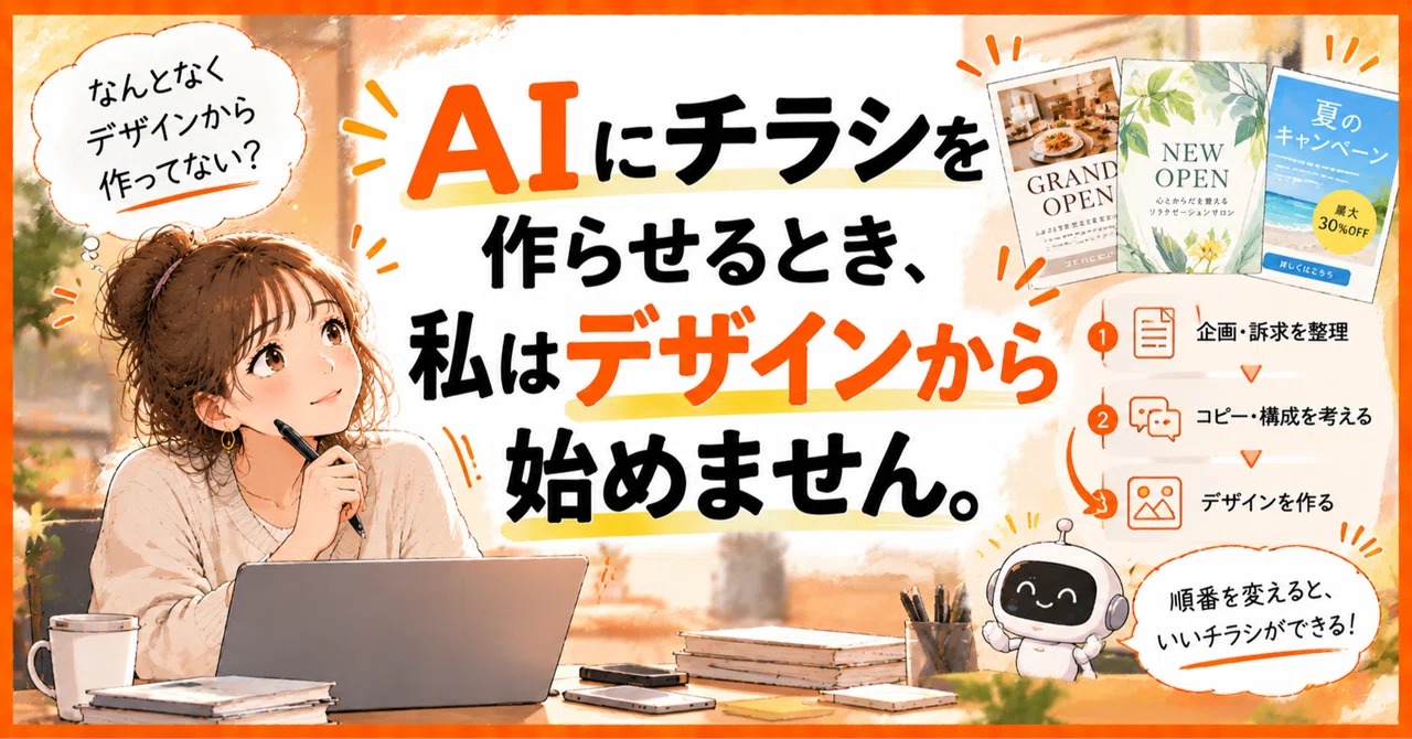 When I have AI create a flyer, I don't start with the design｜MIRAI｜管理職の ...