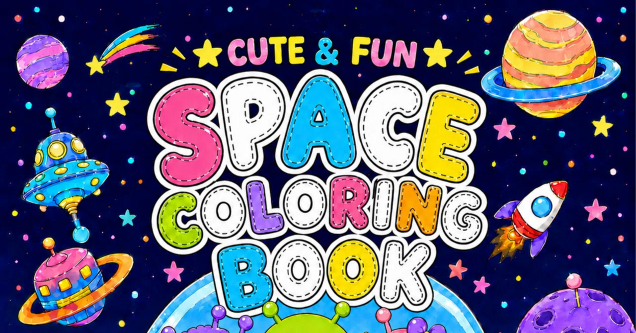 Selling cute space-themed coloring books🛸｜onigiri.kitchen