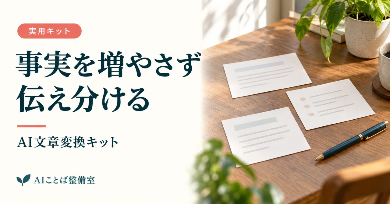 Conveying Facts Without Adding to Them — AI Writing Conversion Kit｜AI ...