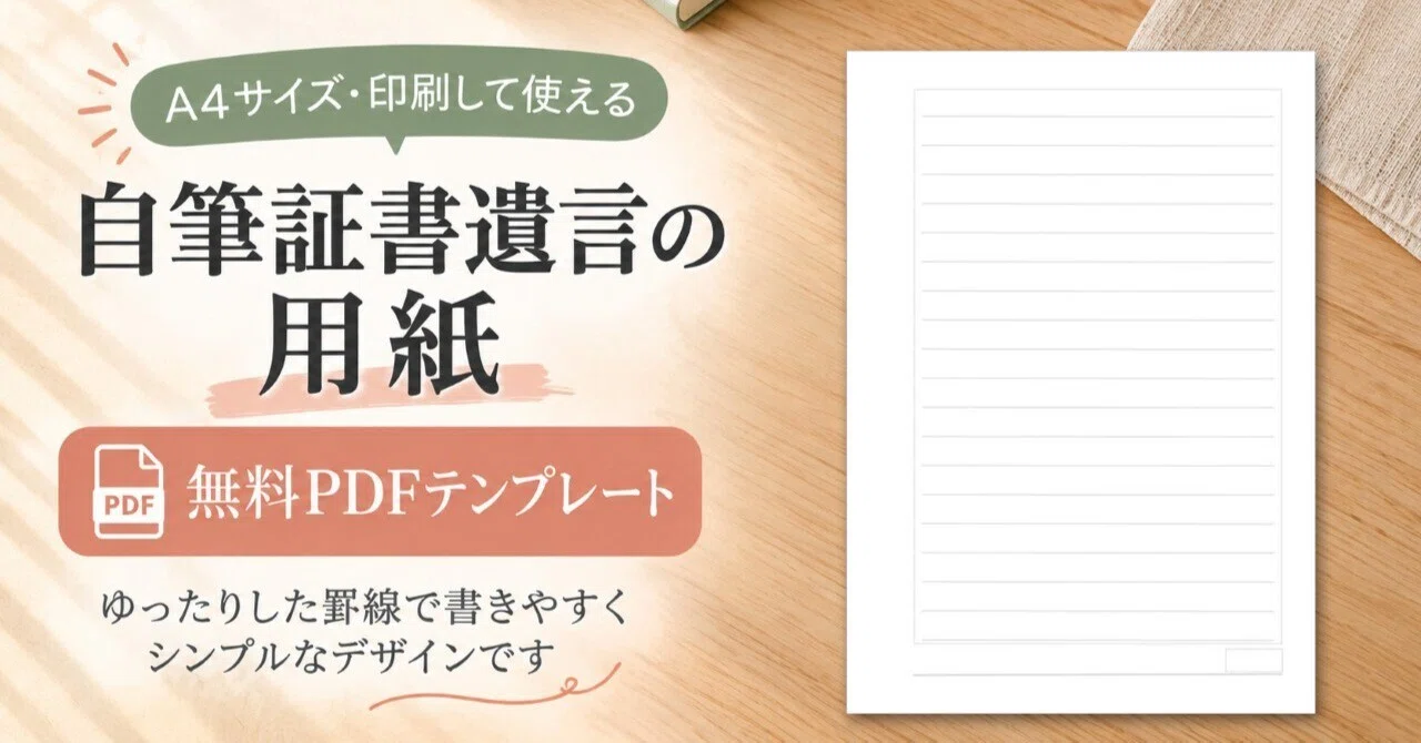 [Free PDF] I created a template for handwritten wills | A4 printing ...