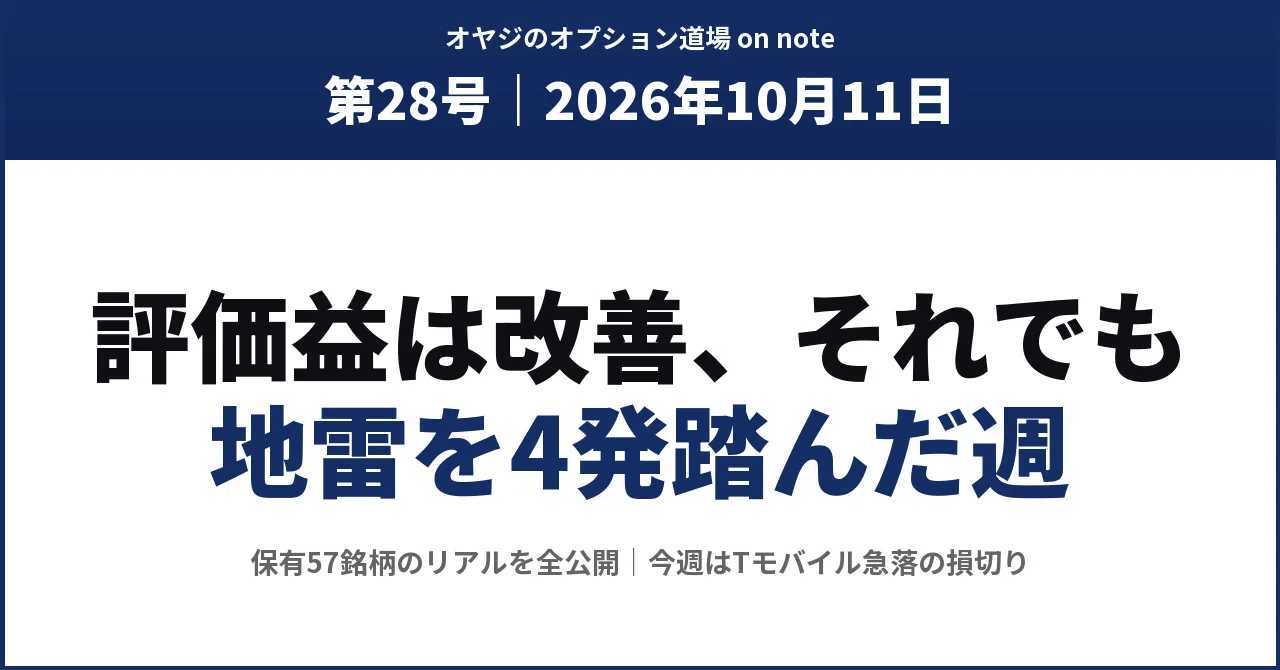 Old Man's Options Dojo - Issue 28｜川田重信