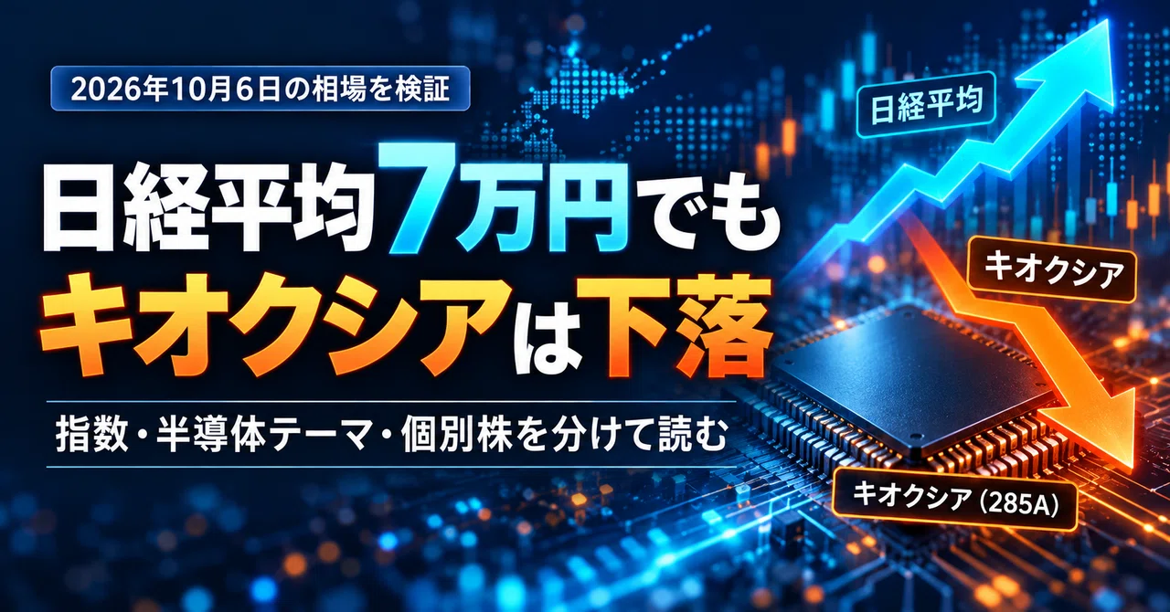 Even with the Nikkei at 70,000, Kioxia (285A) fell—3 differences ...