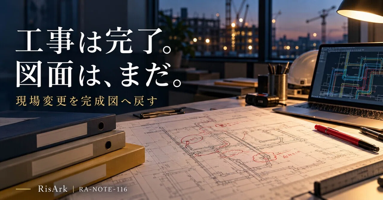 Construction is finished, but the as-built drawings are not updated. 3 ...