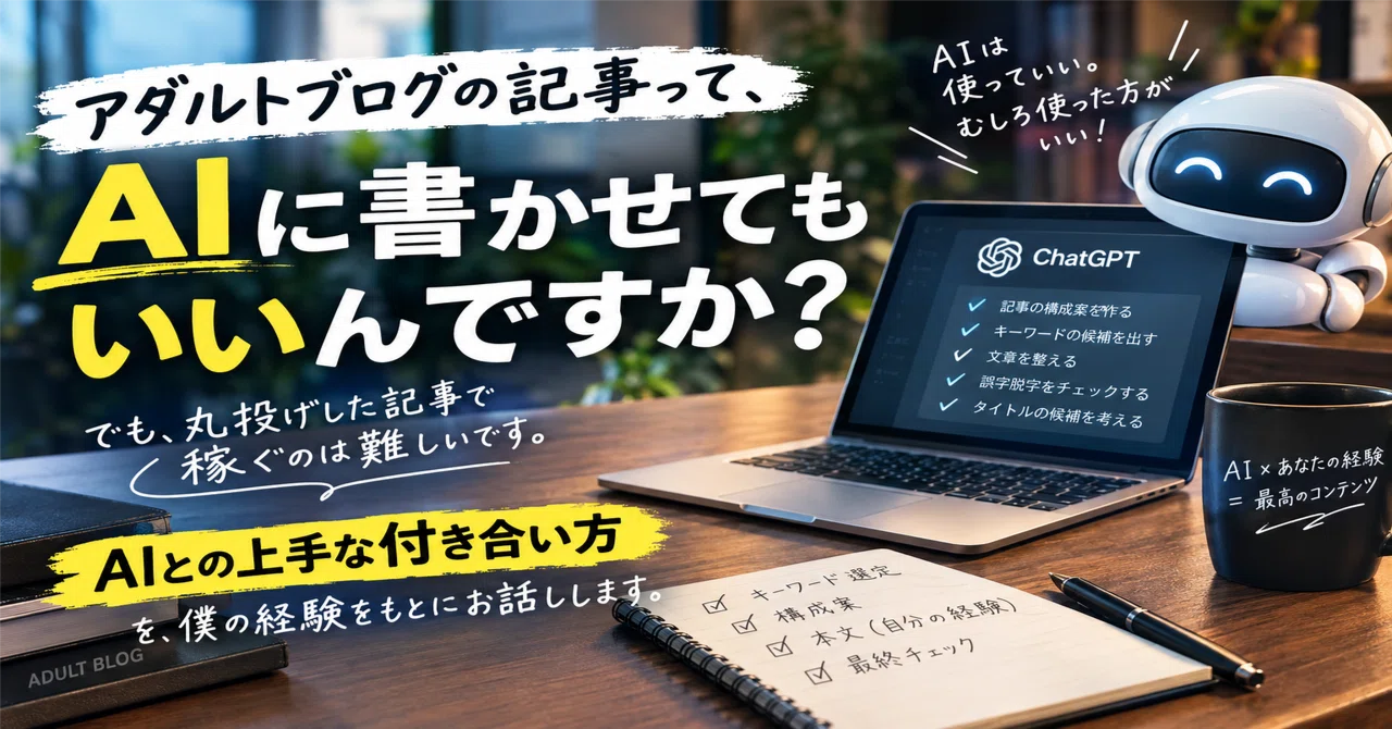 アダルトブログの記事は、AIに書かせてもいいのか？