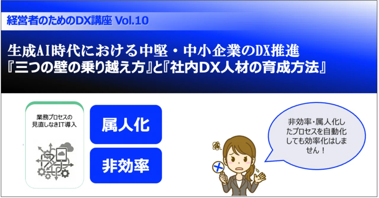 経営者のためのDX講座 vol.10】非効率・属人化した業務の自動化は