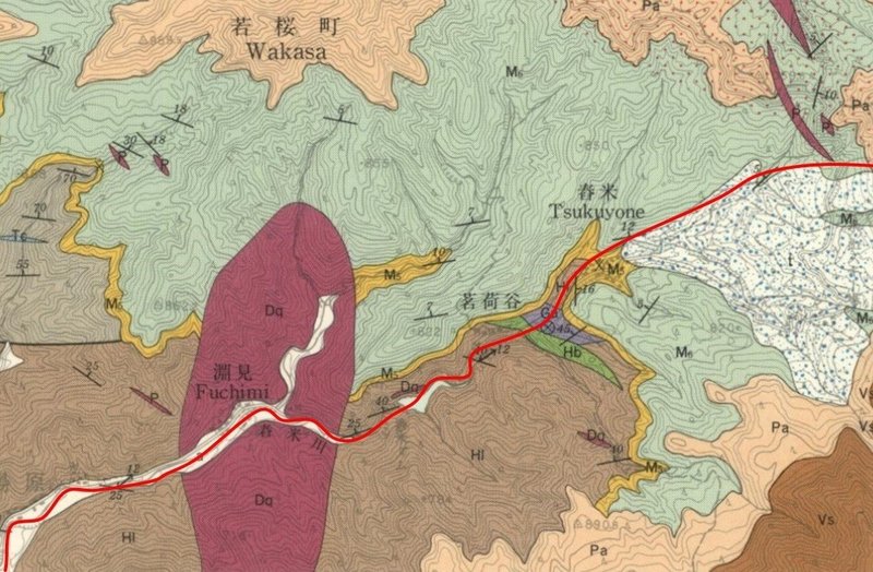 だだっ広い斜面_地質図