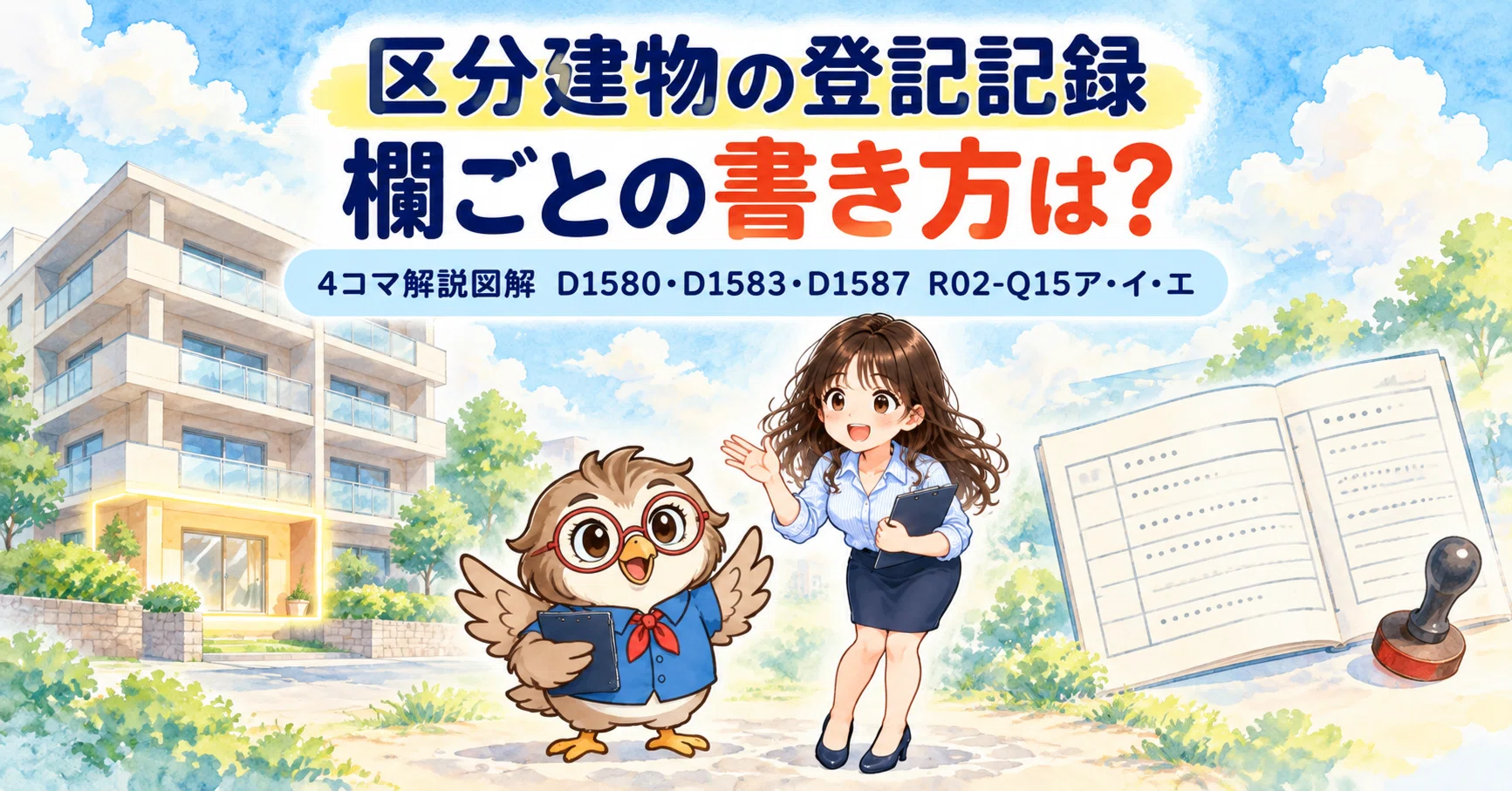 土地家屋調査士受験生向け】4コマ解説図解D1580・D1583・D1587～R02