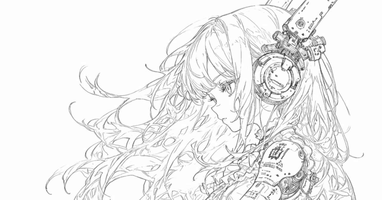 未来的な女性キャラクター 鉛筆画 ComfyUI】手描きでAIイラスト作ればいいんだろ(錯乱｜つみき