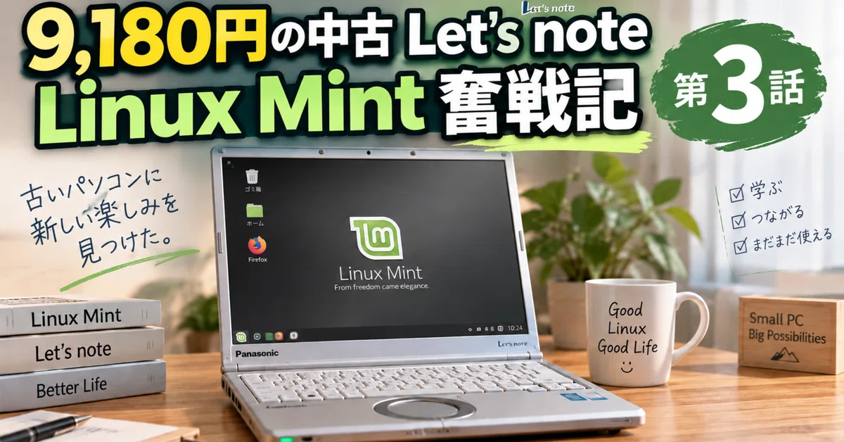 💻 9,180円の中古Let’s note、Linux Mintでどこまで使える？【第3話】｜toku_happy＠50代の気づきと発信