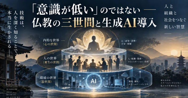 「意識が低い」のではない ― 仏教の三世間と生成AI導入 eyecatch