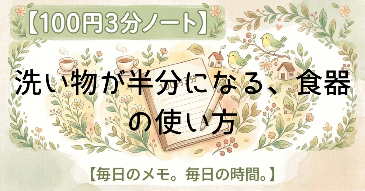 [100-Yen 3-Minute Note] How to use tableware to cut dishwashing in half ...