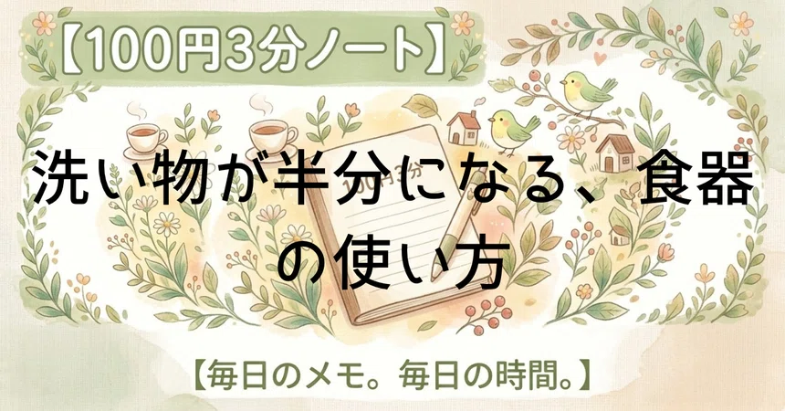 [100-Yen 3-Minute Note] How to use tableware to cut dishwashing in half ...