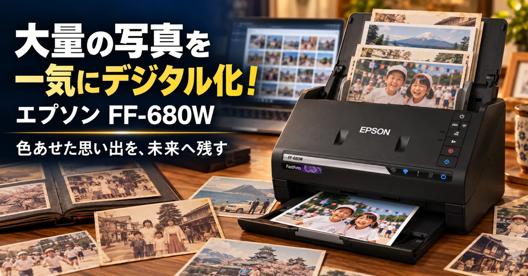 大量の紙焼き写真を一気にデジタル化！──エプソン「FF-680W」は