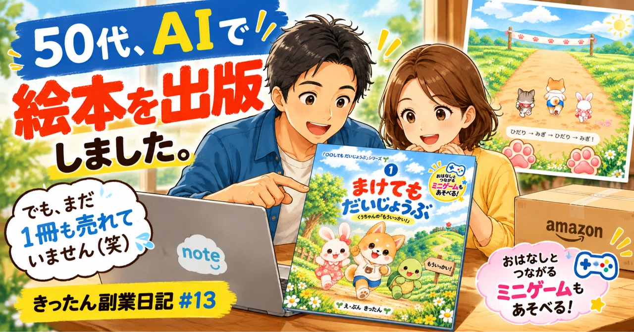 50代、AIで絵本を作ってAmazonで出版しました！でも、まだ1冊も売れ