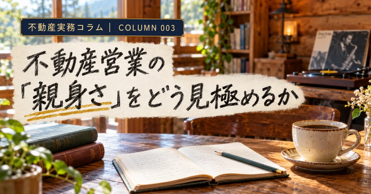How to Gauge the 'Sincerity' of Real Estate Agents | Column 003｜負けない不動産 ...