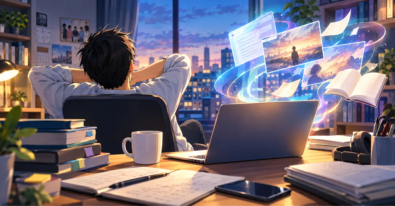 A fickle office worker is writing stories with AI.｜yurinanotoya