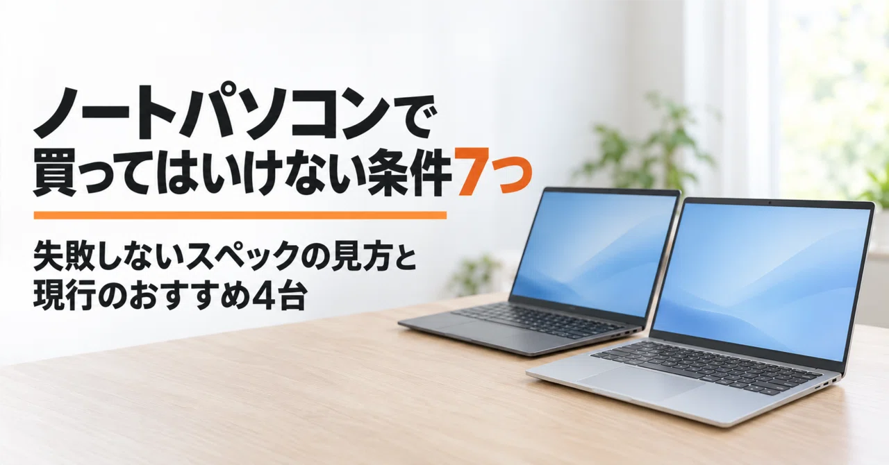 ノートパソコンで買ってはいけない条件7つ 失敗しないスペックの見方と