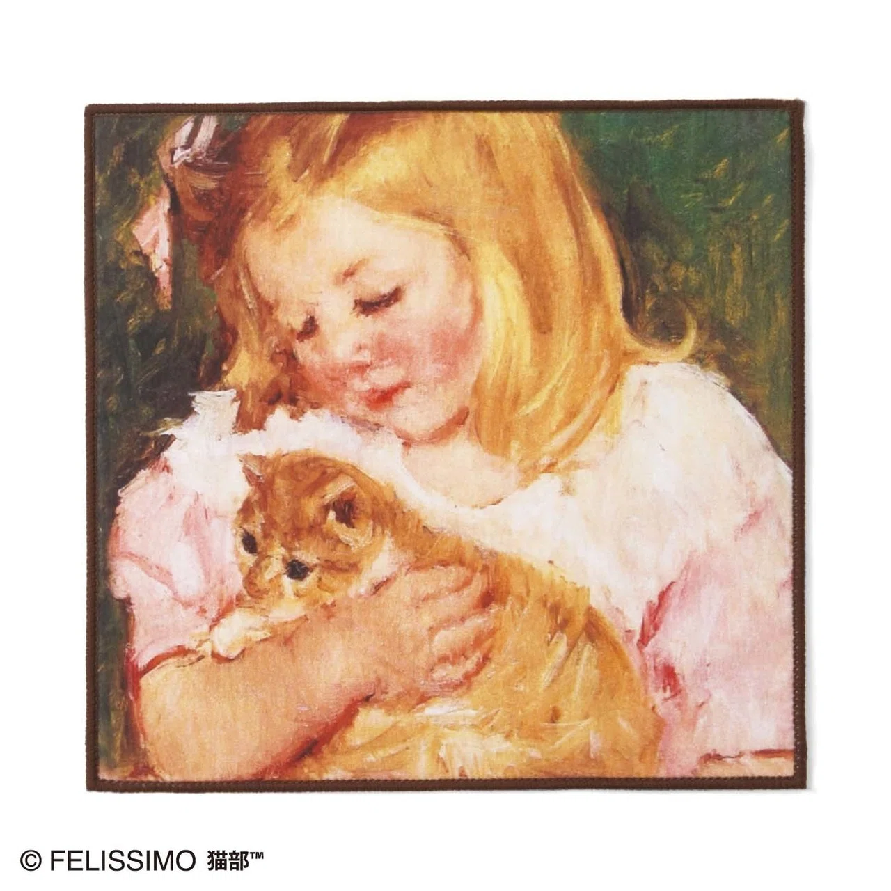 絵画。壁掛け絵原画手描き【ピンクのスカートを着て白い猫を抱いている女の子】 絵画 | イラストポスター 127 ☆ 【可愛いスカートを着た猫ちゃん