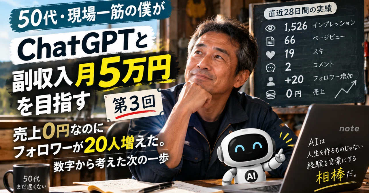[50s AI Side Income Challenge: Part 3] 20 new followers despite 0 yen ...