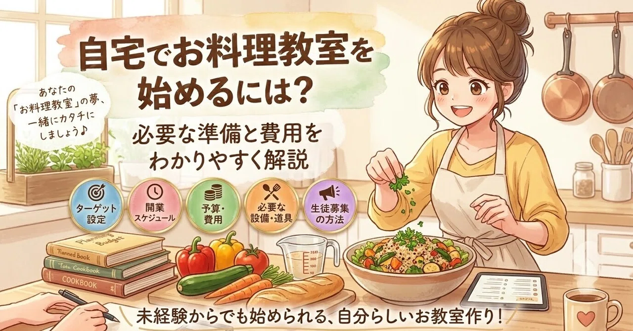 自宅でお料理教室を始めるには？ 必要な準備と費用をわかりやすく解説