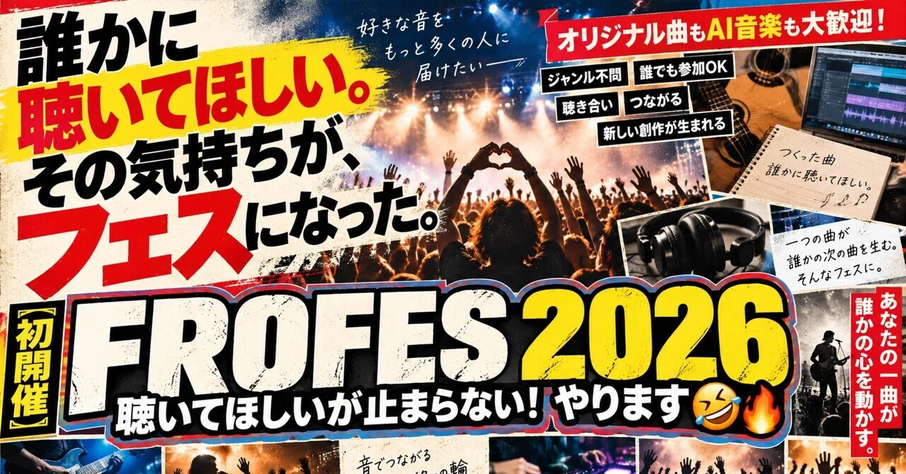 [Unsolicited PR] I can't stop wanting you to listen! FROFES 2026｜たけひろ ...