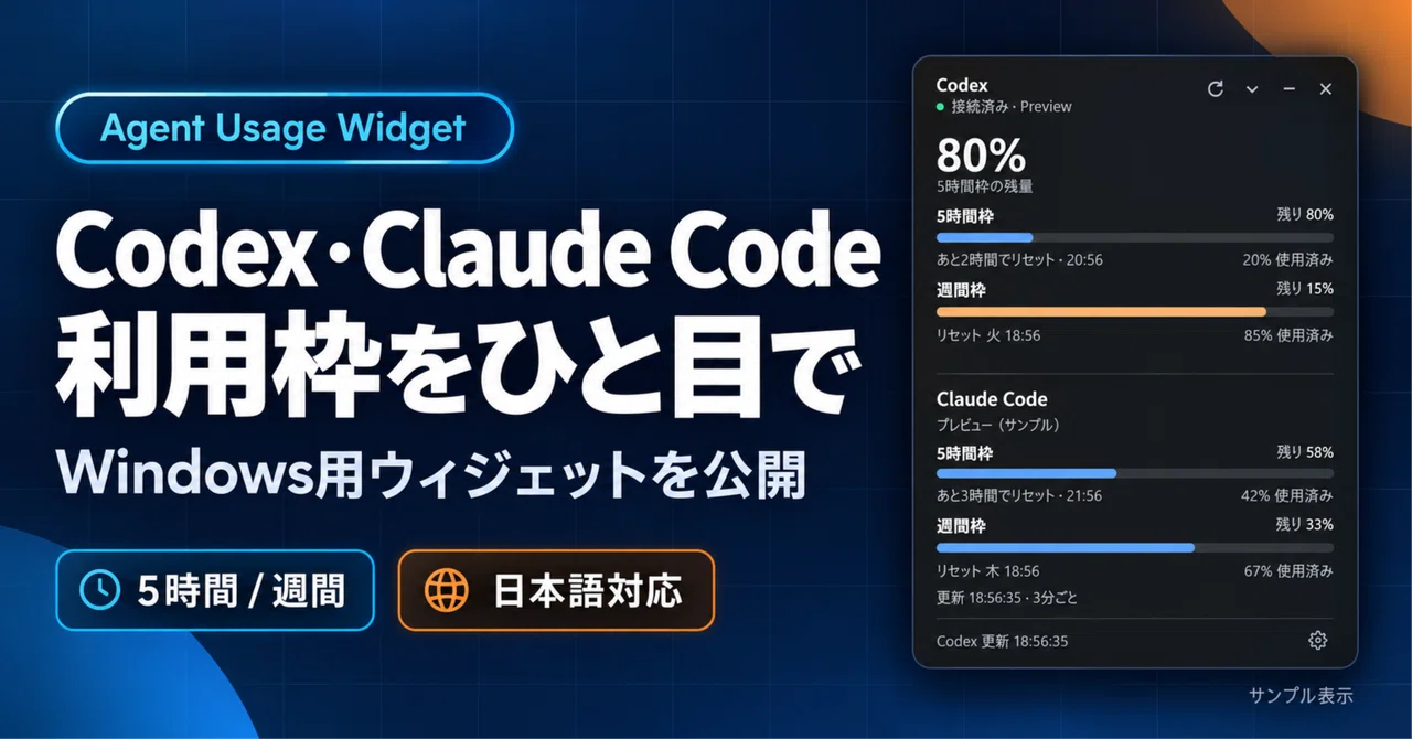 I created a resident app to see Codex and Claude Code usage at a glance ...