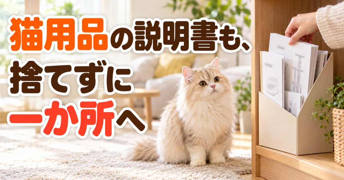 Keep cat supply manuals in one place instead of throwing them away｜ぎん ...