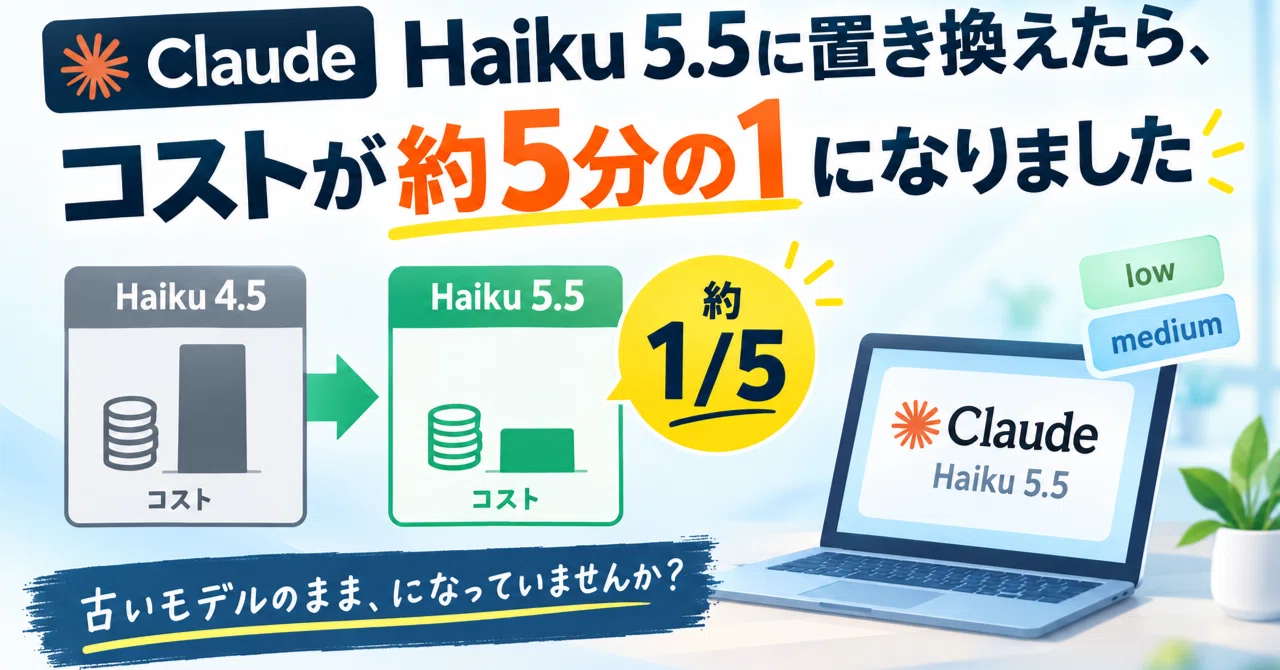 Switching to Haiku 5.5 reduced costs by about one-fifth｜かずゆき